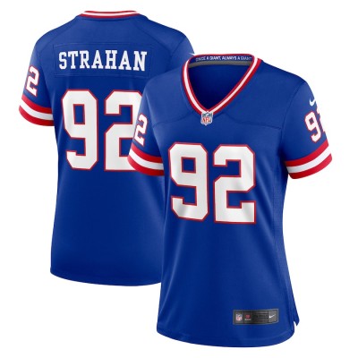 New York Giants #92 Michael Strahan Royal Women's Nike Classic Player Game Jersey